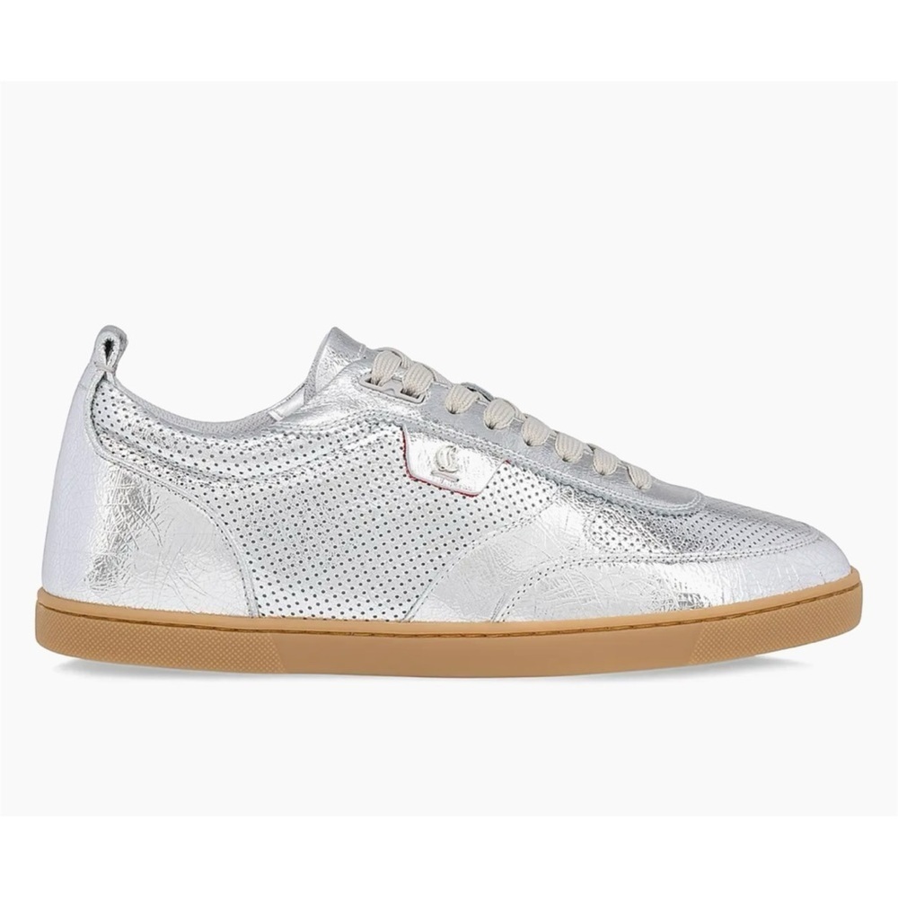 Christian Louboutin tutti rui low top metallic leather sneakers size 45